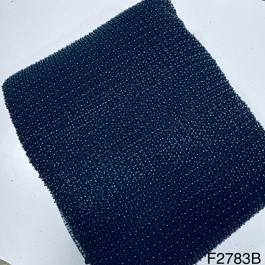 Pearl Work Embroidered Net Fabric-F2783