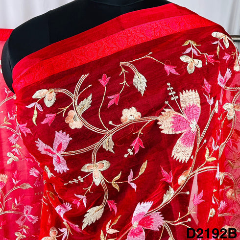 Thread Embroidered Organza Dupatta-D2192
