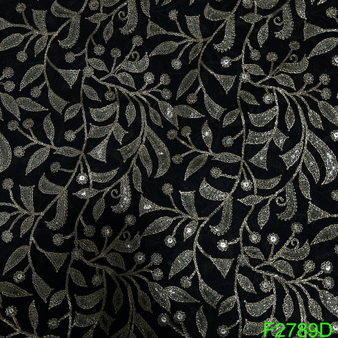 Zari Sequins Georgette Fabric-F2789