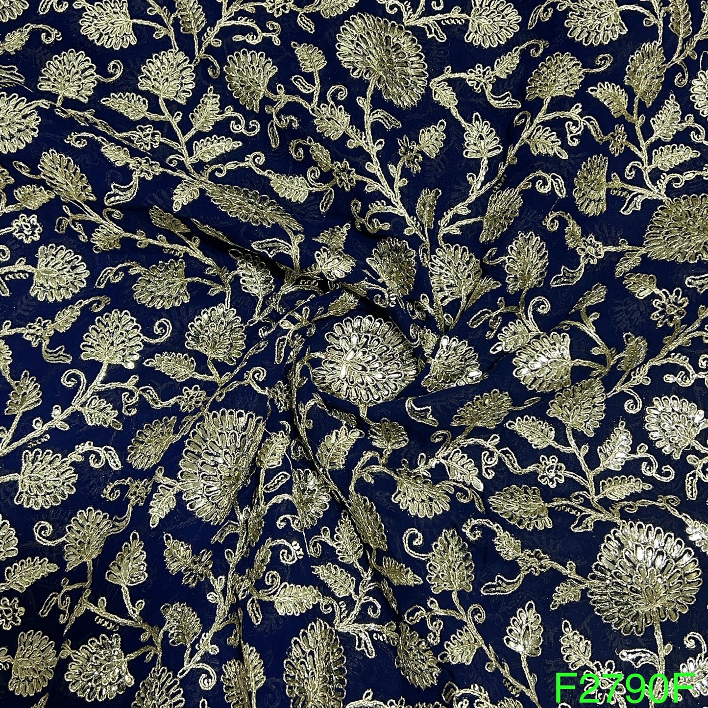 Zari Sequins Georgette Fabric-F2790