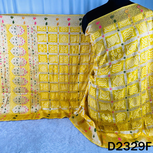 Zari Work Bandhani Print Dola Silk Dupatta - D2329