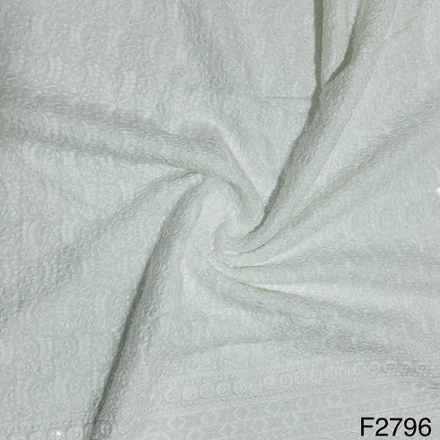 Chikankari Cotton Fabric-F2796