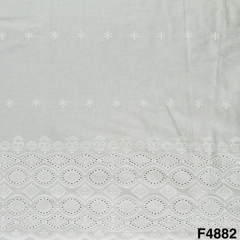 Hakoba Thread Embroidered Cambric Cotton Fabric-F4882