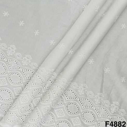 Hakoba Thread Embroidered Cambric Cotton Fabric-F4882