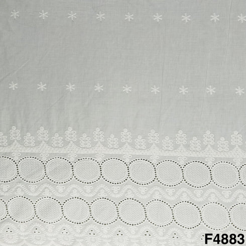 Hakoba Thread Embroidered Cambric Cotton Fabric-4883