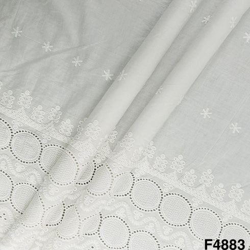 Hakoba Thread Embroidered Cambric Cotton Fabric-4883
