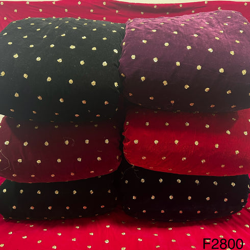 Zari Sequins Velvet Fabric-F2800