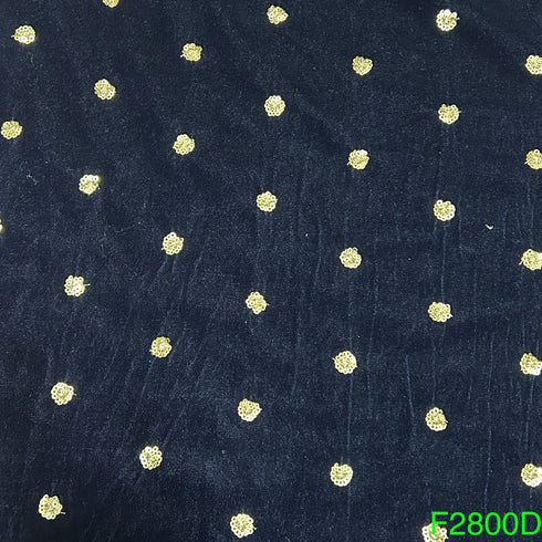 Zari Sequins Velvet Fabric-F2800