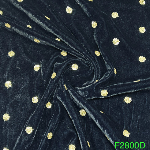 Zari Sequins Velvet Fabric-F2800