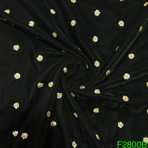 Zari Sequins Velvet Fabric-F2800