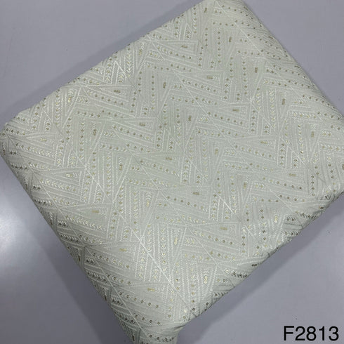 Thread Sequins Embroidered Silk Fabric F2813