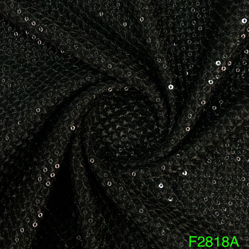 Zari Sequins Embroidered georgette Fabric-F2818