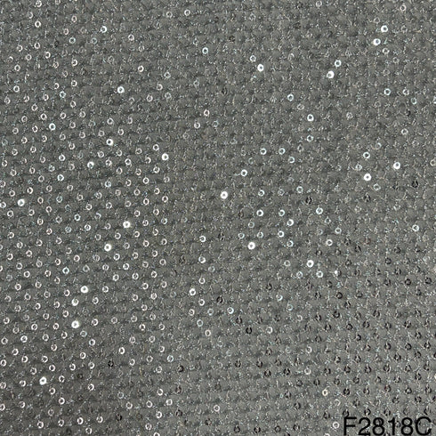 Zari Sequins Embroidered georgette Fabric-F2818