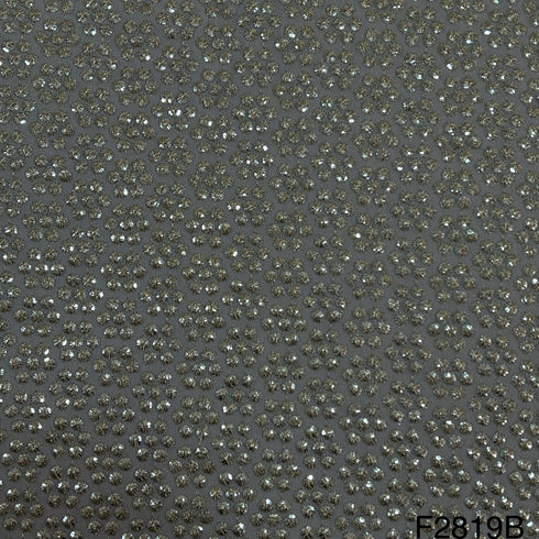 Zari Sequins Embroidered Georgette Fabric-F2819