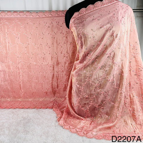 Cut Dana Thread Embroidered Simmer Tissue Dupatta-D2207