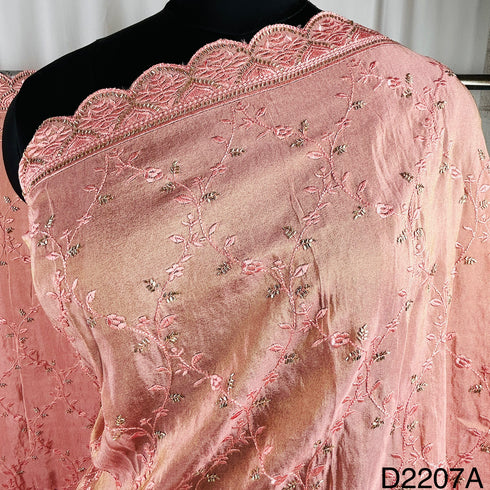 Cut Dana Thread Embroidered Simmer Tissue Dupatta-D2207