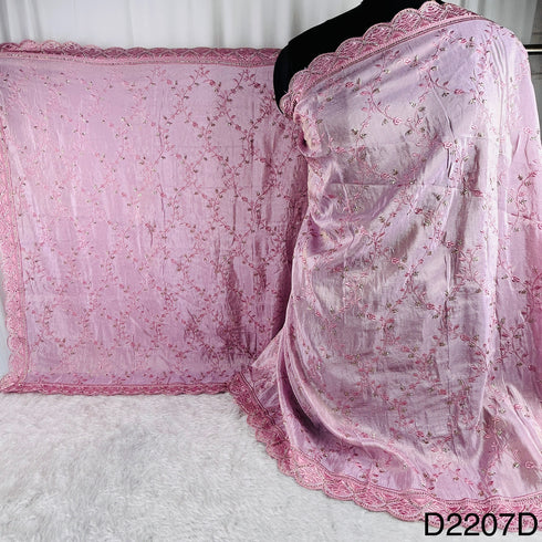 Cut Dana Thread Embroidered Simmer Tissue Dupatta-D2207