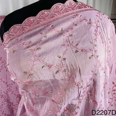 Cut Dana Thread Embroidered Simmer Tissue Dupatta-D2207