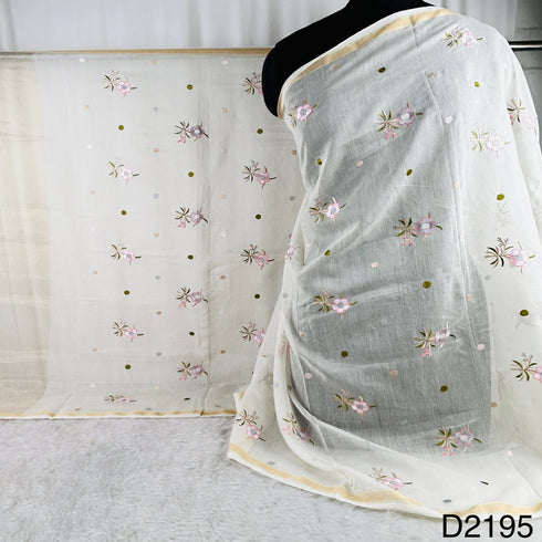Dyeable Thread Work Pure Chanderi Silk Dupatta-D2195