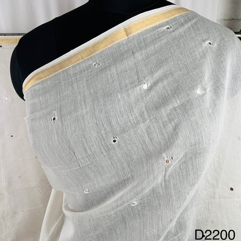 Dyeable Appliqué Mirror Work Chanderi Silk Dupatta-D2200