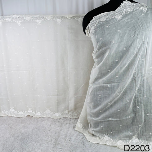 Dyeable Thread Work Pure Chanderi Silk Dupatta-D2203