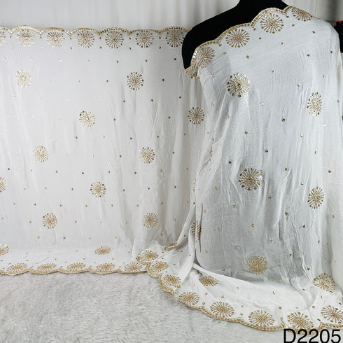 Dyeable Zari Sequins Chinon Chiffon Dupatta-D2205