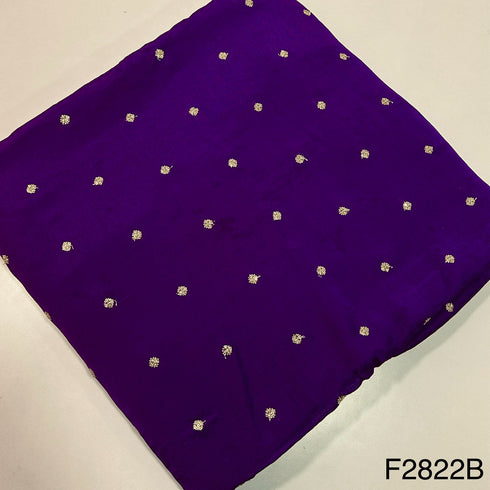 Zari Sequins Embroidered Chinon Chiffon Fabric-F2822