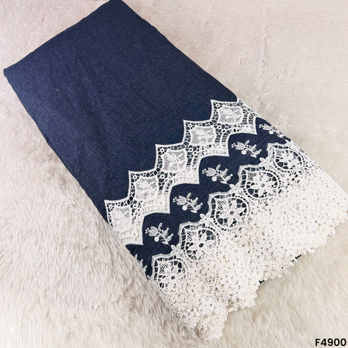 Lace Work Denim Cotton Fabric-F4900