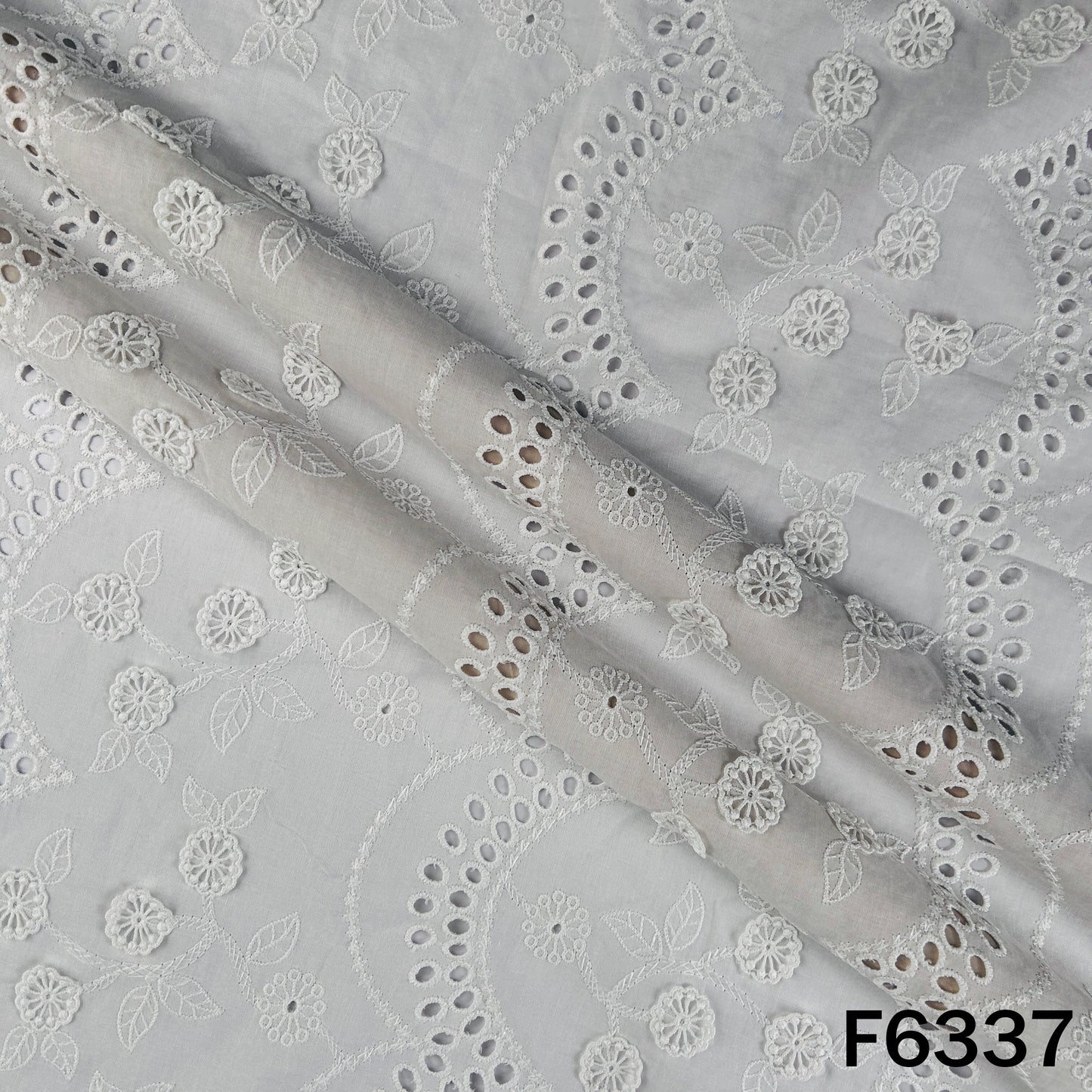 Lace Work Cambric Cotton Fabric - F6337
