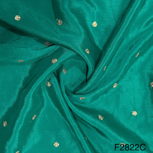Zari Sequins Embroidered Chinon Chiffon Fabric-F2822