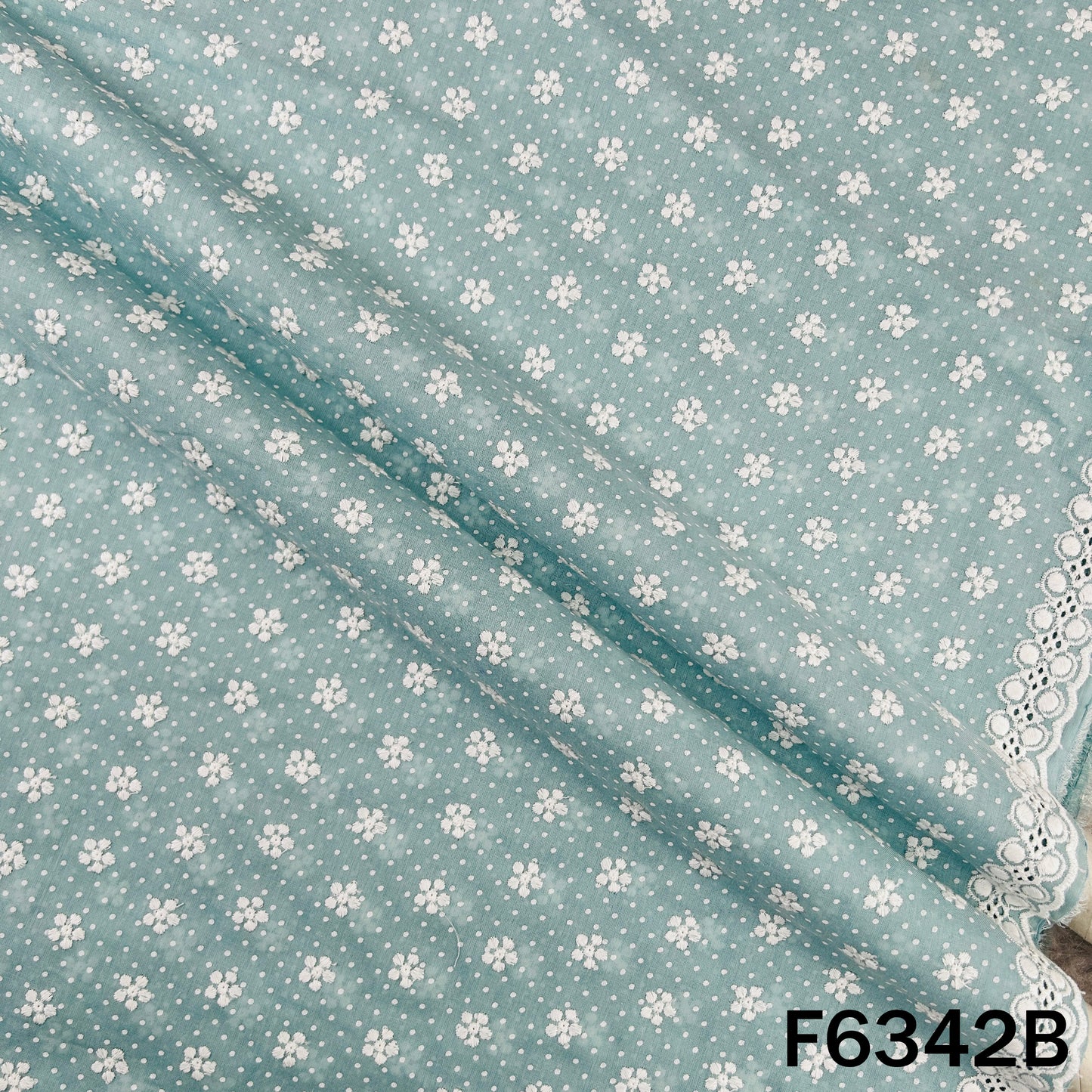 Chikankari Cotton Fabric - F6342
