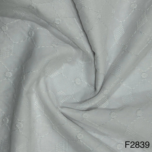 Chikankari Cotton Fabric-F2839
