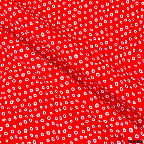 Bandhani Print Chinon Chiffon Fabric-F4908