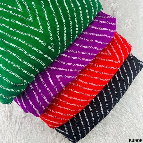 Bandhani Print Leheriya Chinon Chiffon Fabric-F4909