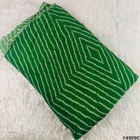 Bandhani Print Leheriya Chinon Chiffon Fabric-F4909