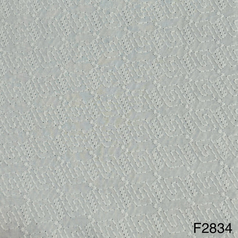 Chikankari Cotton Fabric-F2834
