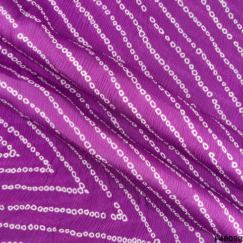 Bandhani Print Leheriya Chinon Chiffon Fabric-F4909