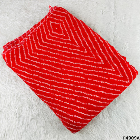 Bandhani Print Leheriya Chinon Chiffon Fabric-F4909