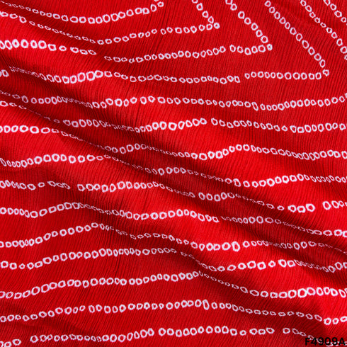 Bandhani Print Leheriya Chinon Chiffon Fabric-F4909