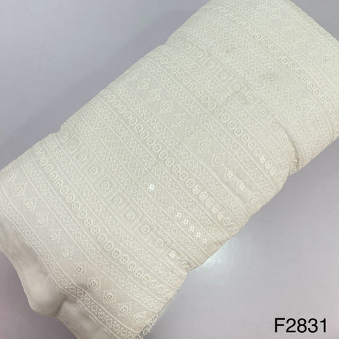 Chikankari Cotton Fabric-F2831