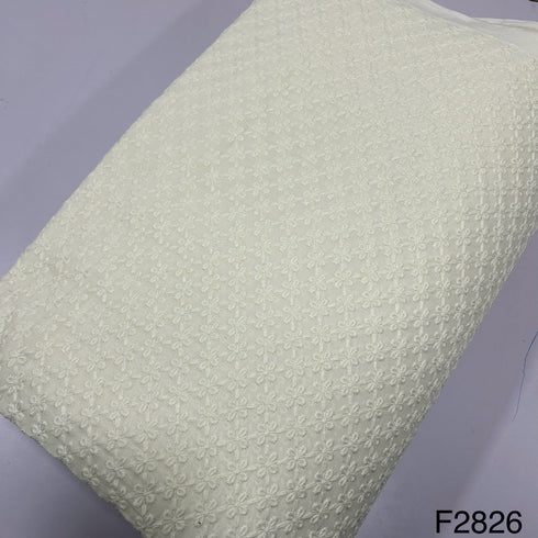 Chikankari Cotton Fabric-F2826