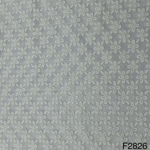 Chikankari Cotton Fabric-F2826