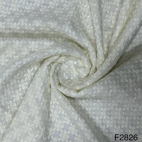 Chikankari Cotton Fabric-F2826