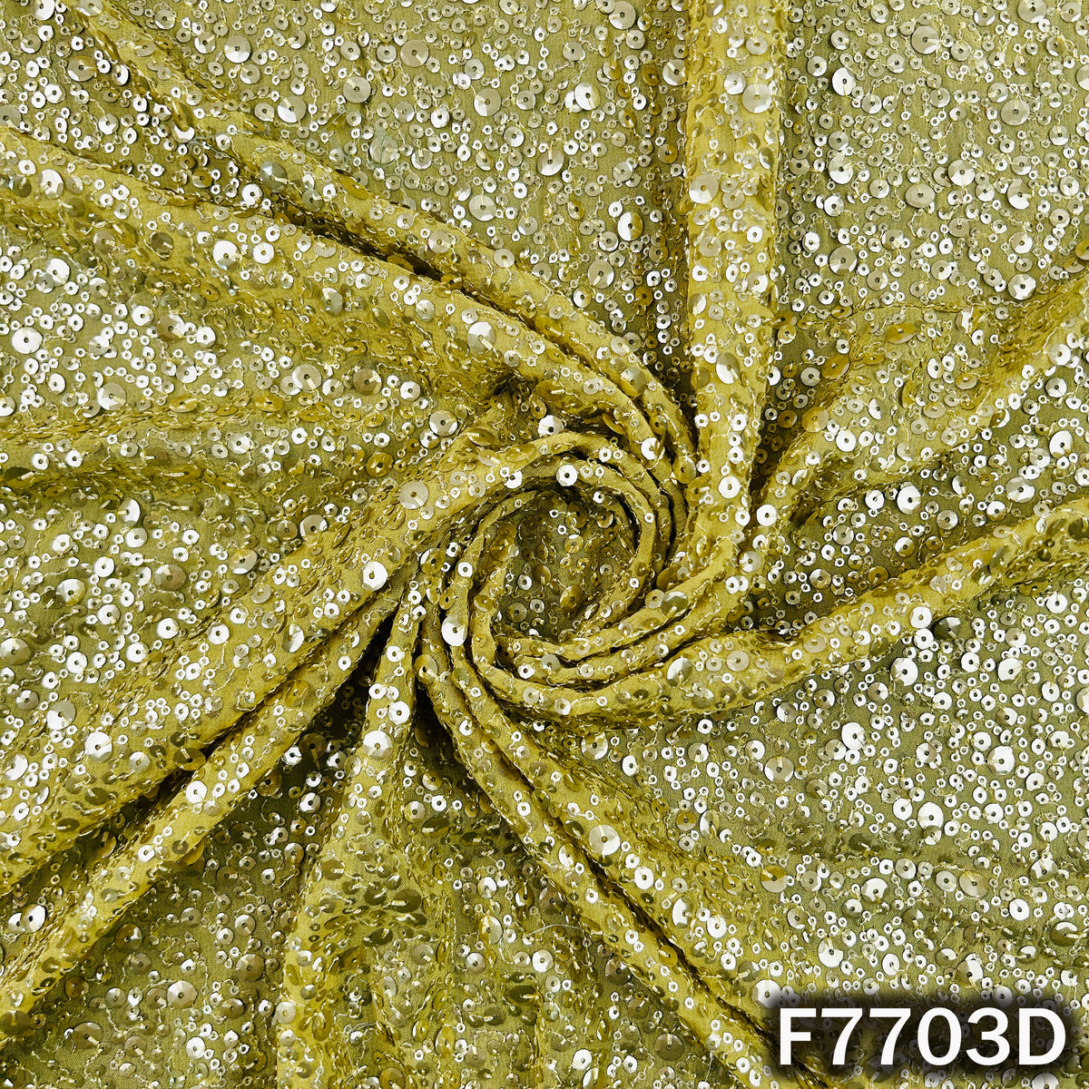 Thread Sequins Embroidered Georgette Fabric - F7703