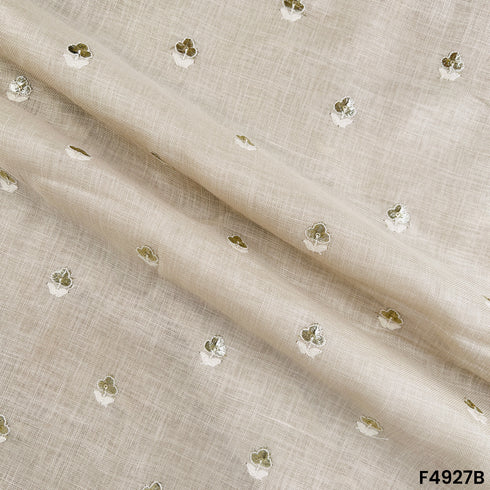 Zari Thread Embroidered Linen Cotton-F4927