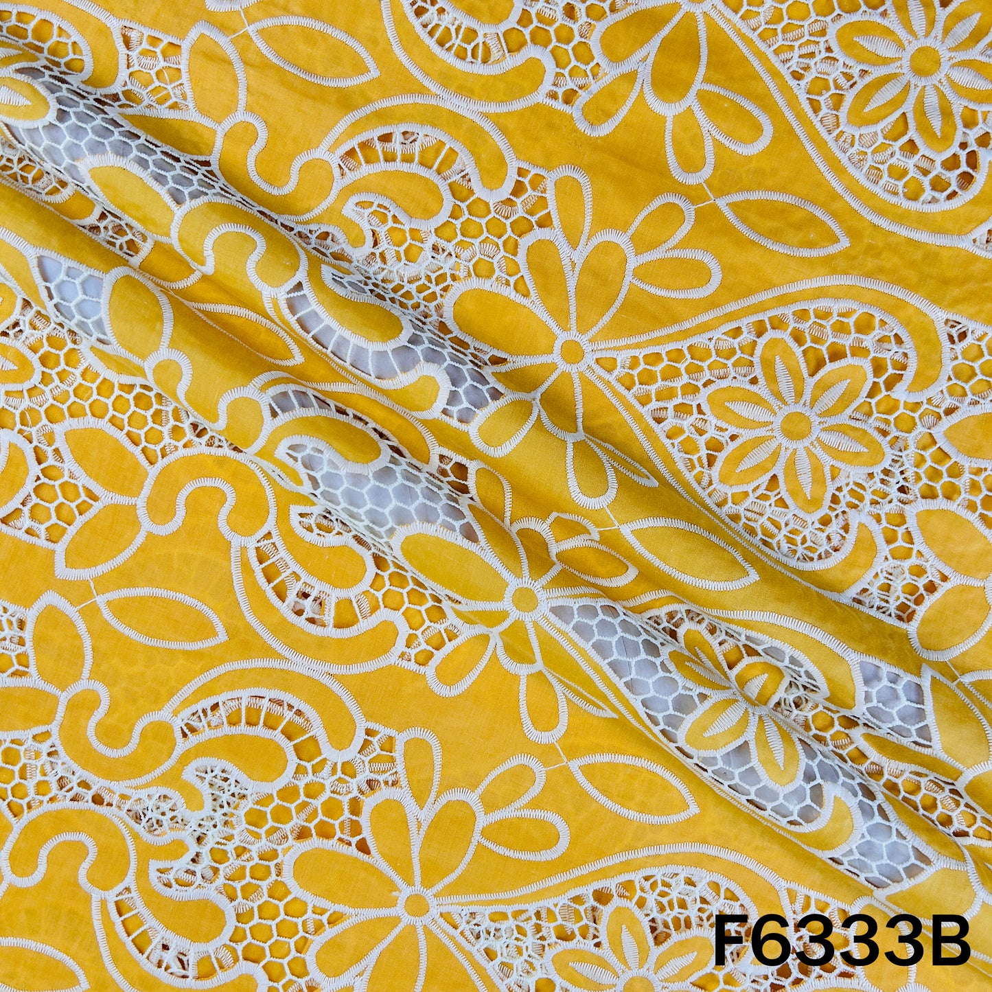 Cut Work Cotton Fabric - F6333