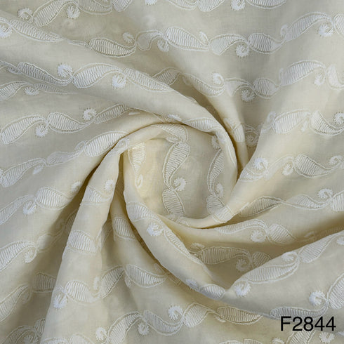 Chikankari Cotton Fabric-F2844
