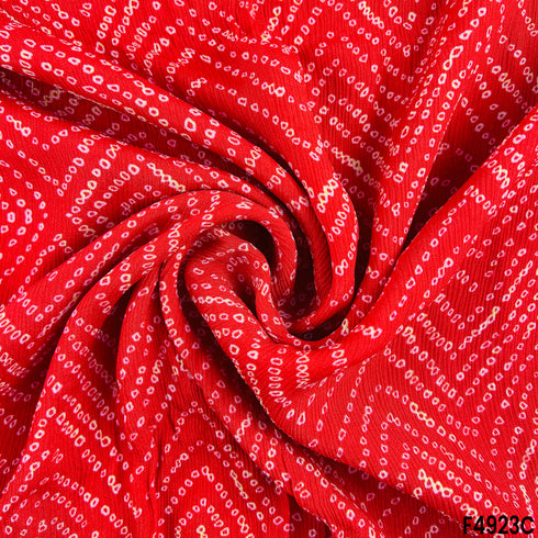 Leheriya Print Chinon Chiffon Fabric-F4923