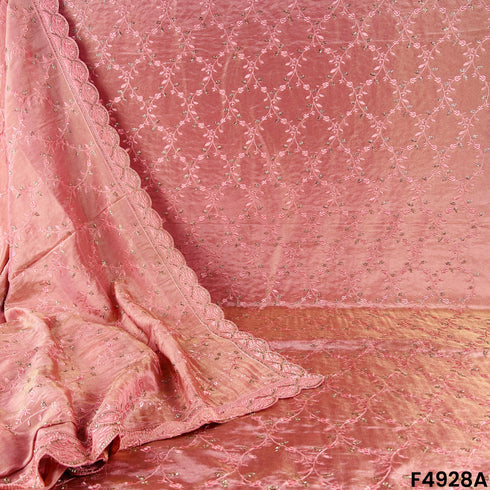 Cut Dana Thread Embroidered Simmer Tissue Fabric-F4928