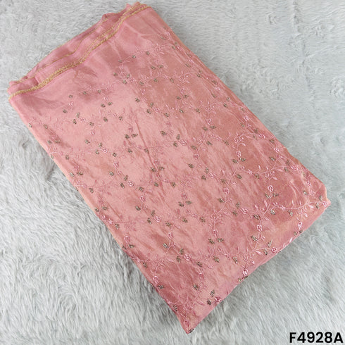 Cut Dana Thread Embroidered Simmer Tissue Fabric-F4928